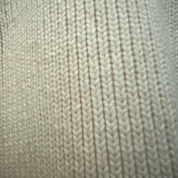 #3299.  A.N.A Cream Faux Sherpa/Ribbed Knit Vest w/ Draped Pointed Collar Size M - Picture 5 of 9